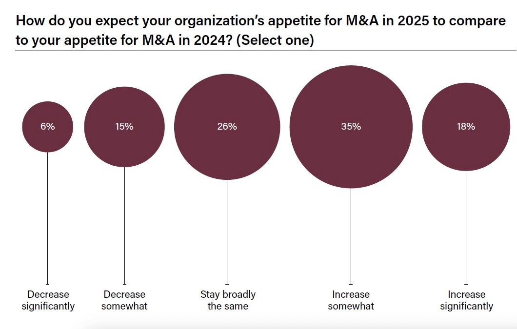 Appetite for M&A in 2025
